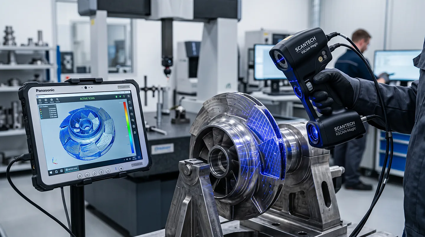 3D-Scan eines Bauteils und digitale CAD-Rekonstruktion